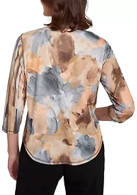 Women's Classics F5 Spliced Flower Stripe Top