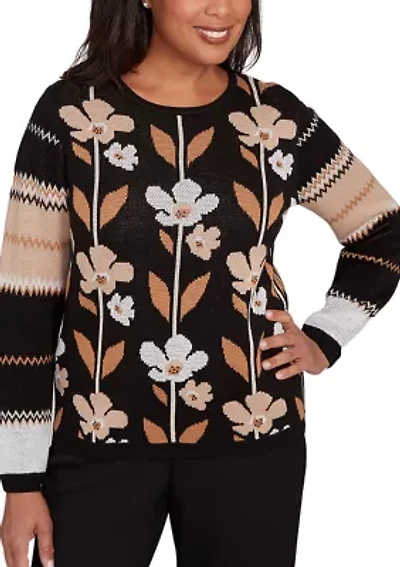 Women's  Classics Vertical Flowers Sweater