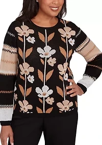 Women's  Classics Vertical Flowers Sweater