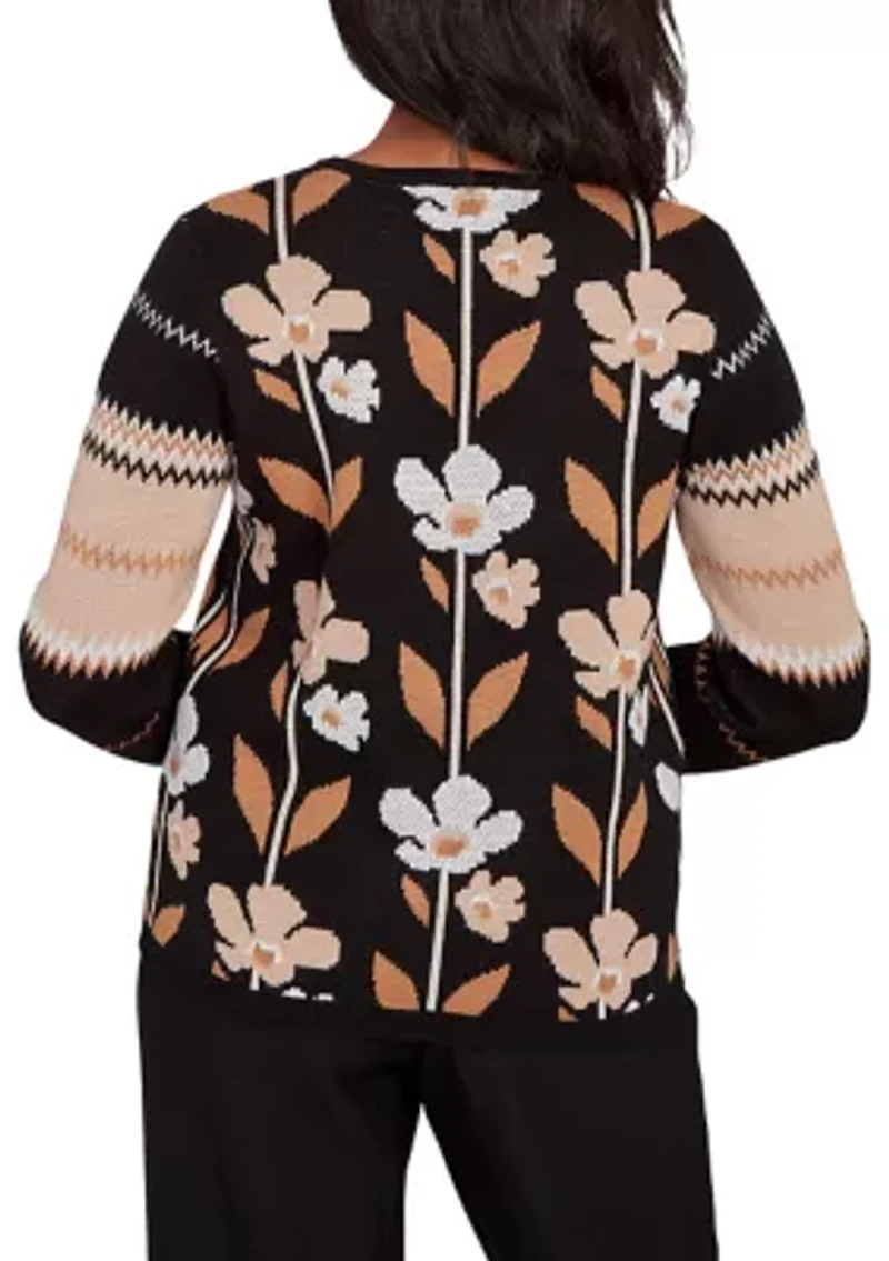 Women's  Classics Vertical Flowers Sweater