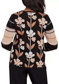 Women's  Classics Vertical Flowers Sweater