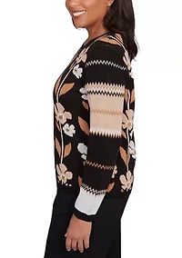 Women's  Classics Vertical Flowers Sweater