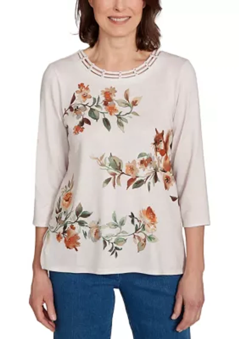 Women's Classics Floral Squirrel T-Shirt