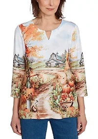 Women's Classics Farm Landscape Top