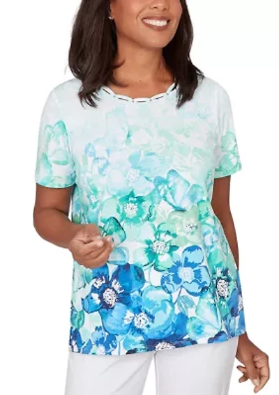Women's Key Items Ki Floral Butterfly Top