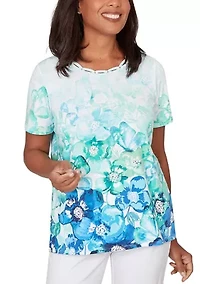 Women's Key Items Ki Floral Butterfly Top