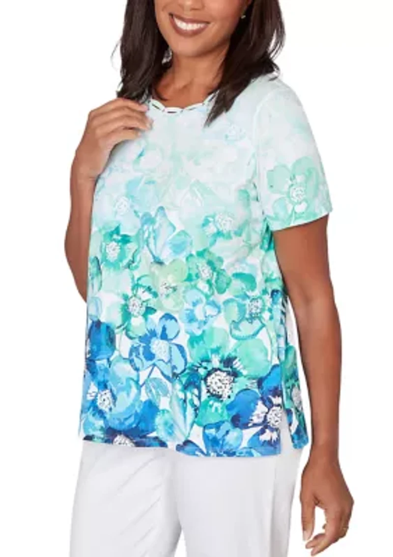Women's Key Items Ki Floral Butterfly Top