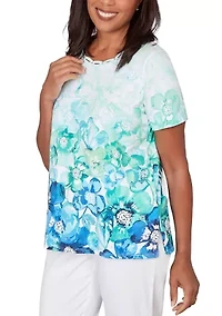 Women's Key Items Ki Floral Butterfly Top