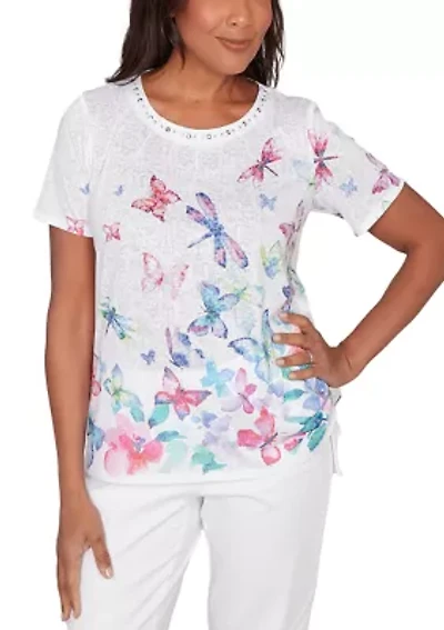 Women's Butterfly Print Sublimated T-Shirt