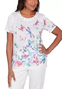 Women's Butterfly Print Sublimated T-Shirt
