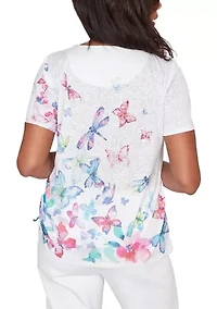 Women's Butterfly Print Sublimated T-Shirt