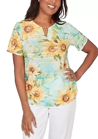 Women's Sunflower Print Sublimated Shirt