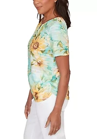 Women's Sunflower Print Sublimated Shirt