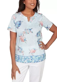 Women's Mosaic Turtle Sublimated T-Shirt