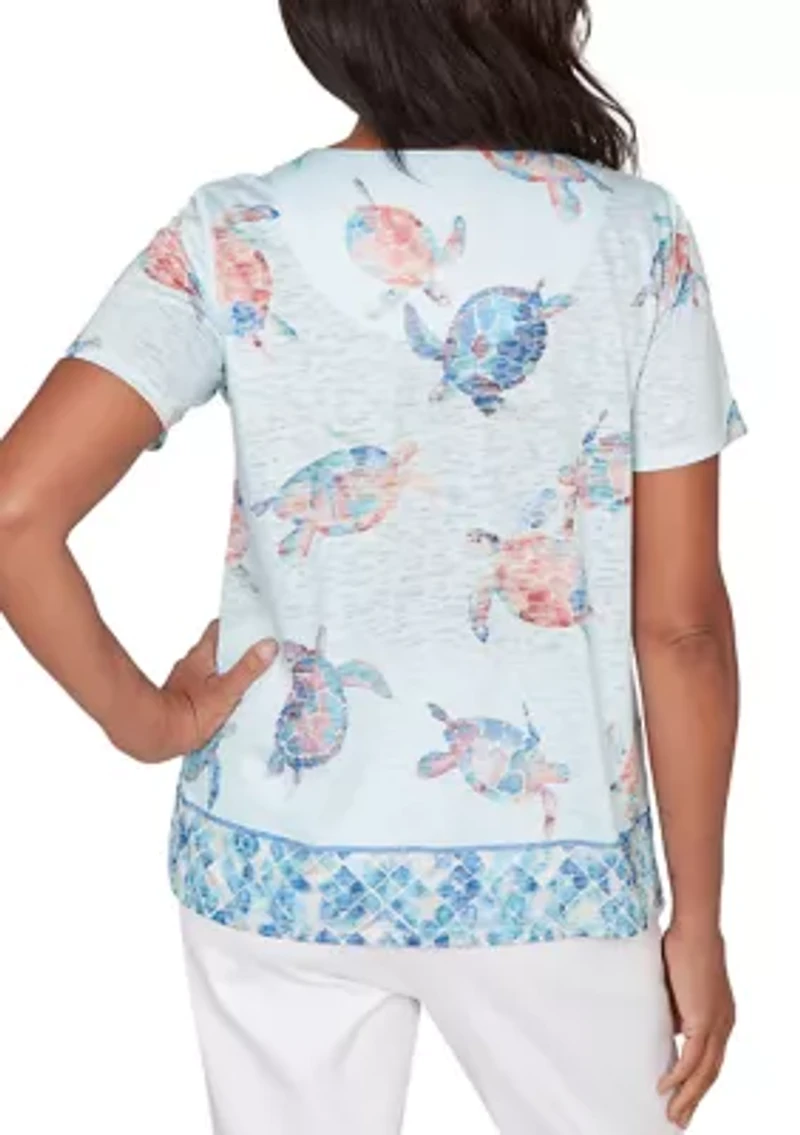 Women's Mosaic Turtle Sublimated T-Shirt
