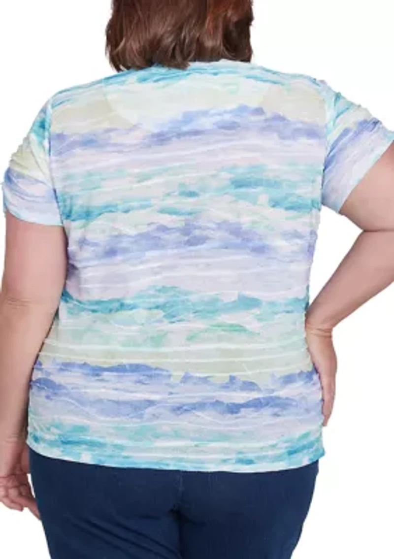 Plus Key Items Watercolor Biadere Top