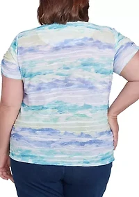Plus Key Items Watercolor Biadere Top
