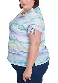 Plus Key Items Watercolor Biadere Top
