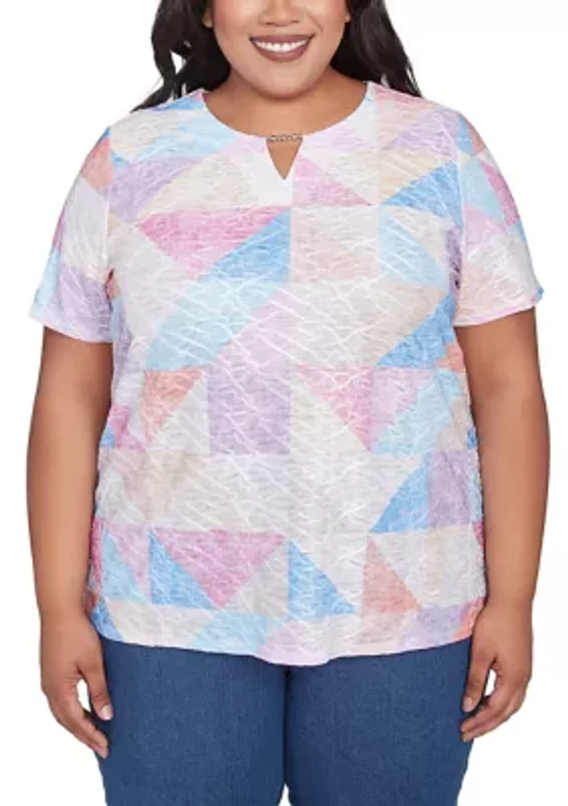 Plus Key Items Patchwork Top