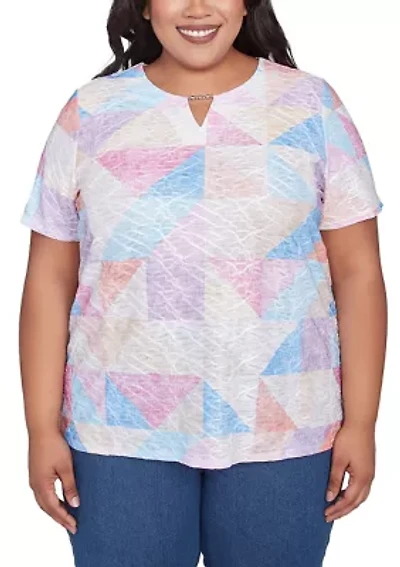 Plus Key Items Patchwork Top