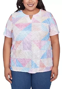 Plus Key Items Patchwork Top
