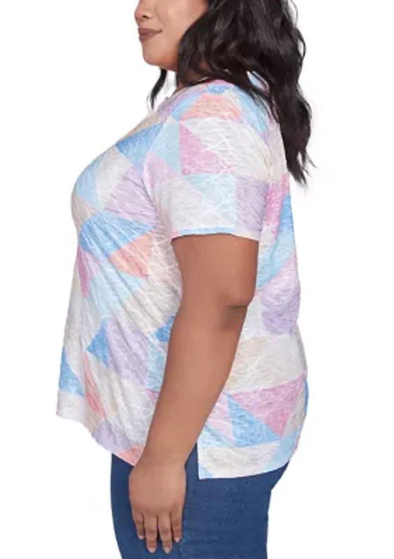 Plus Key Items Patchwork Top