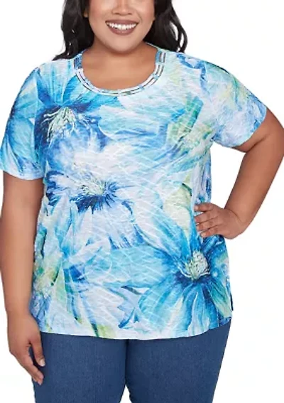 Plus Key Items Drama Floral Top