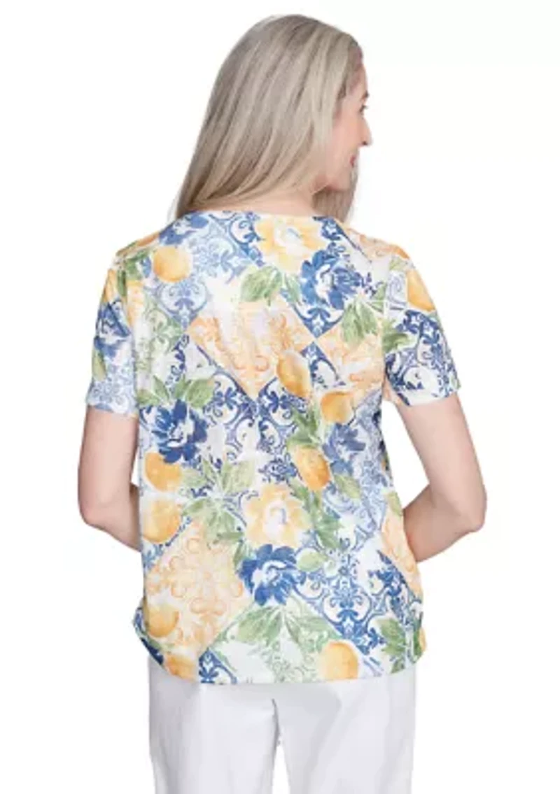 Petite Lemon Tiles Top