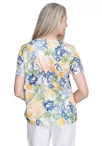 Petite Lemon Tiles Top