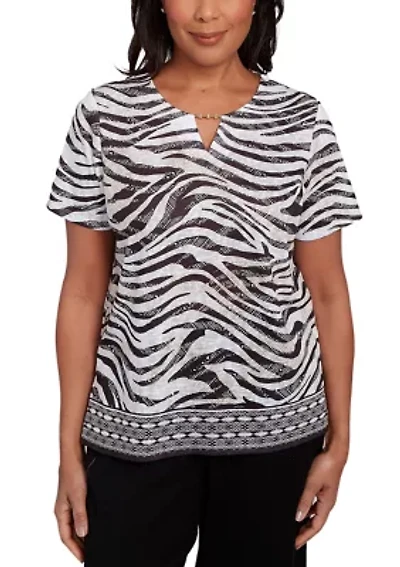 Petite Animal Border Top