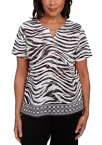 Petite Animal Border Top