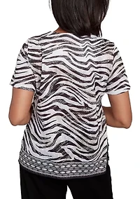 Petite Animal Border Top