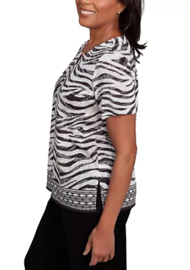 Petite Animal Border Top