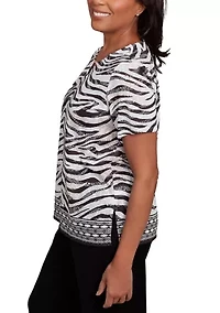Petite Animal Border Top