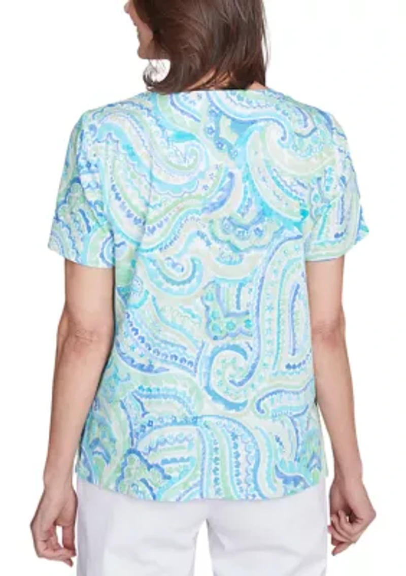 Petite Key Items Paisley Top