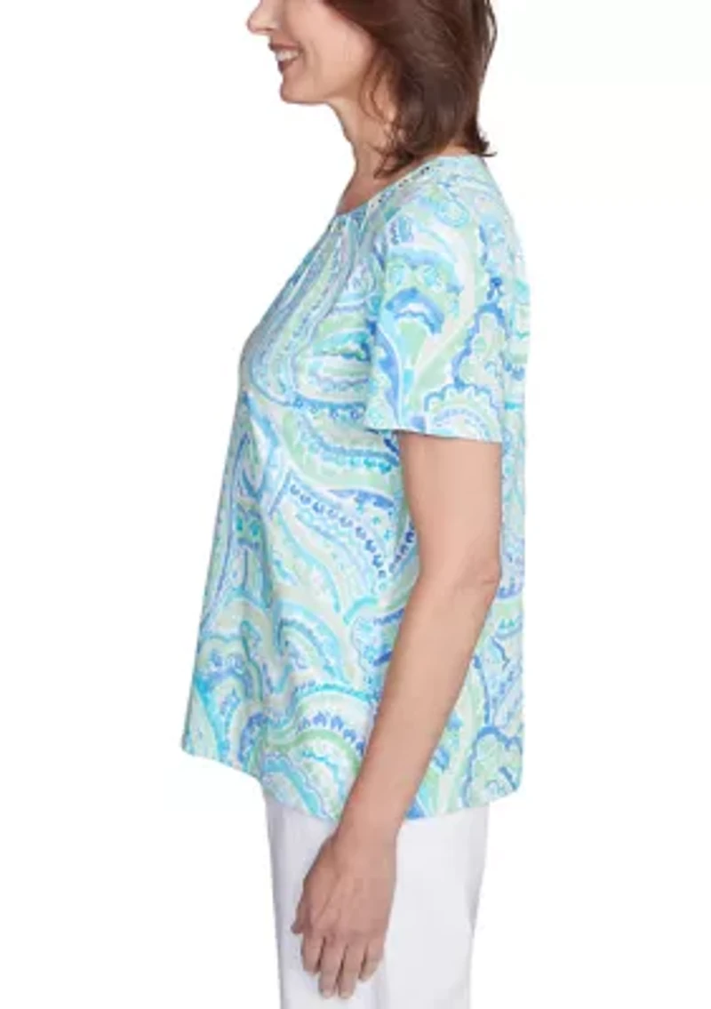 Petite Key Items Paisley Top