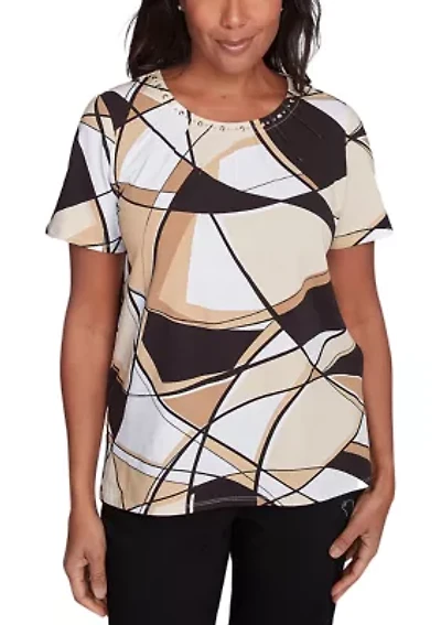 Petite Key Items Geometric Top