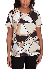 Petite Key Items Geometric Top