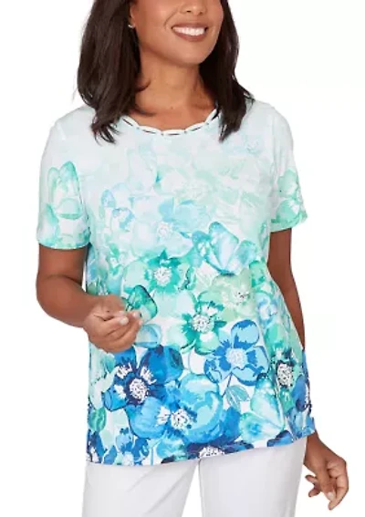Petite Ki Floral Butterfly Top