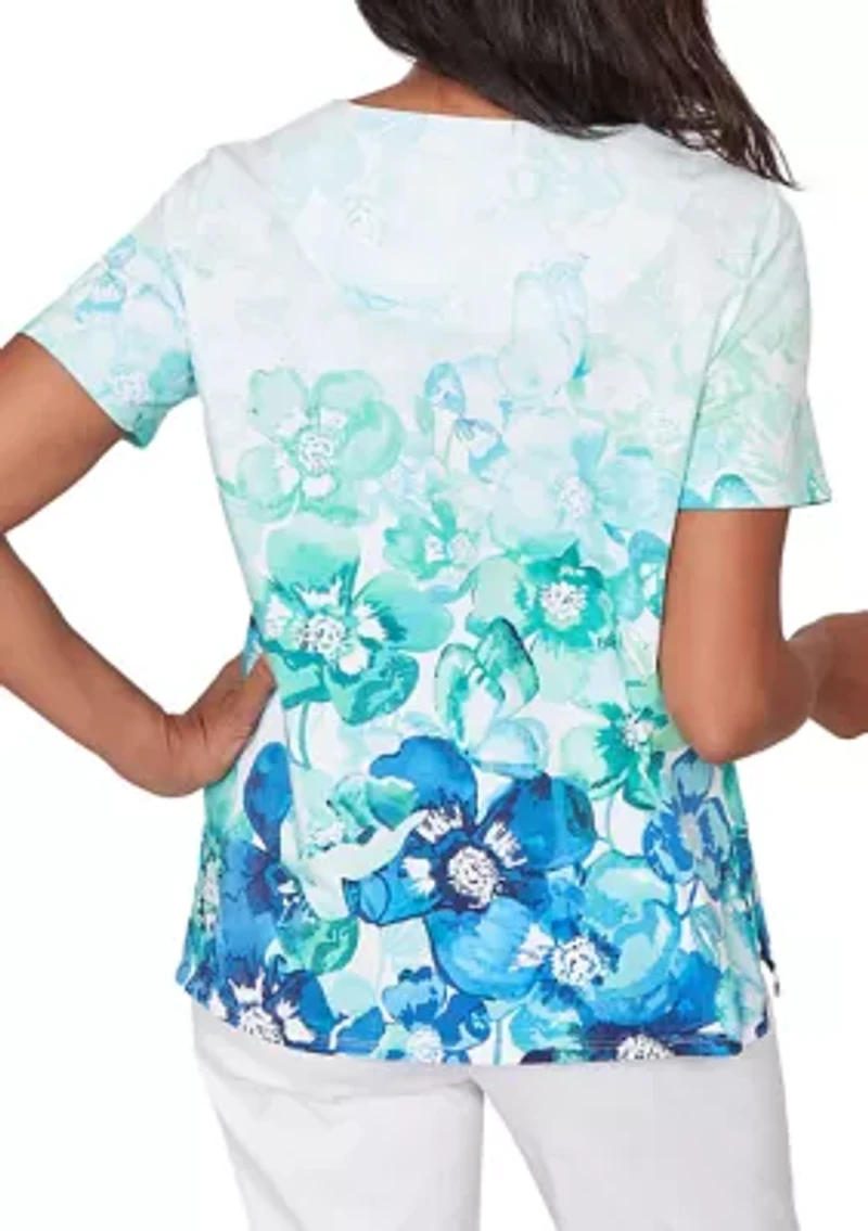Petite Ki Floral Butterfly Top