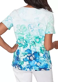 Petite Ki Floral Butterfly Top
