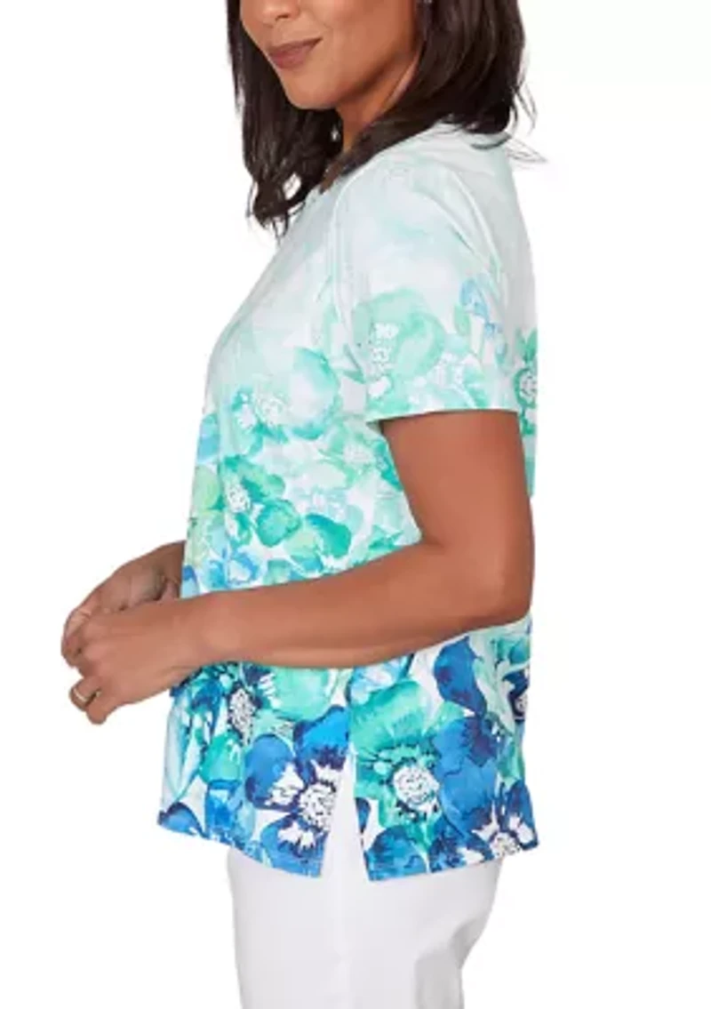 Petite Ki Floral Butterfly Top