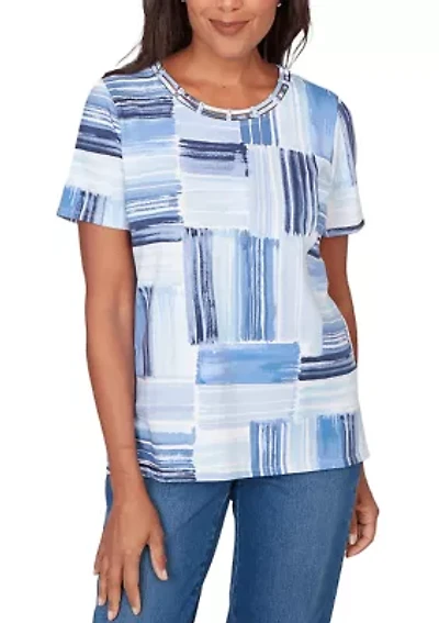 Petite Key Items Brushstroke Patch Top