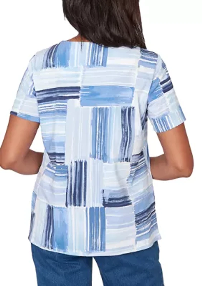 Petite Key Items Brushstroke Patch Top