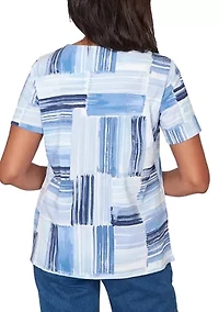 Petite Key Items Brushstroke Patch Top