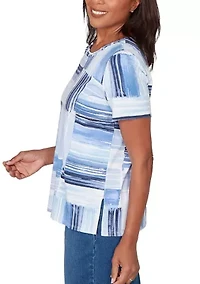 Petite Key Items Brushstroke Patch Top
