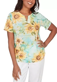 Petite Key Items Sunflowers Top