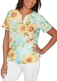 Petite Key Items Sunflowers Top