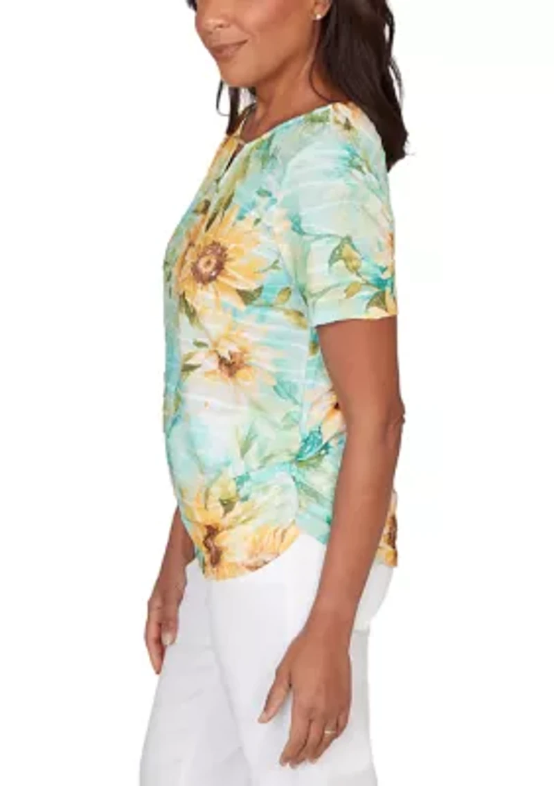 Petite Key Items Sunflowers Top