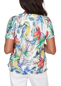Petite Key Items Tropical Birds T-Shirt